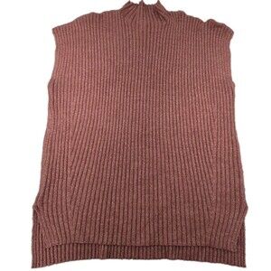 Liz Claiborne Dark Mauve Mock Neck Sleeveless Pullover Sweater Women's Size XL